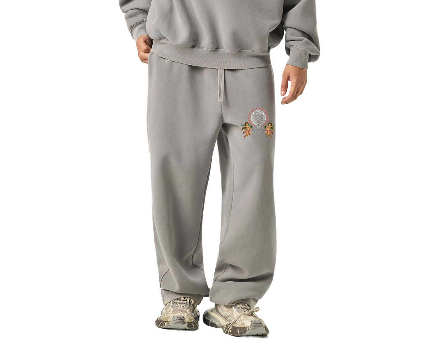 ‘Fountain Of LIFE’ Psalm 36:9 Frayed Enzyme Washed Fleece Sweatpants