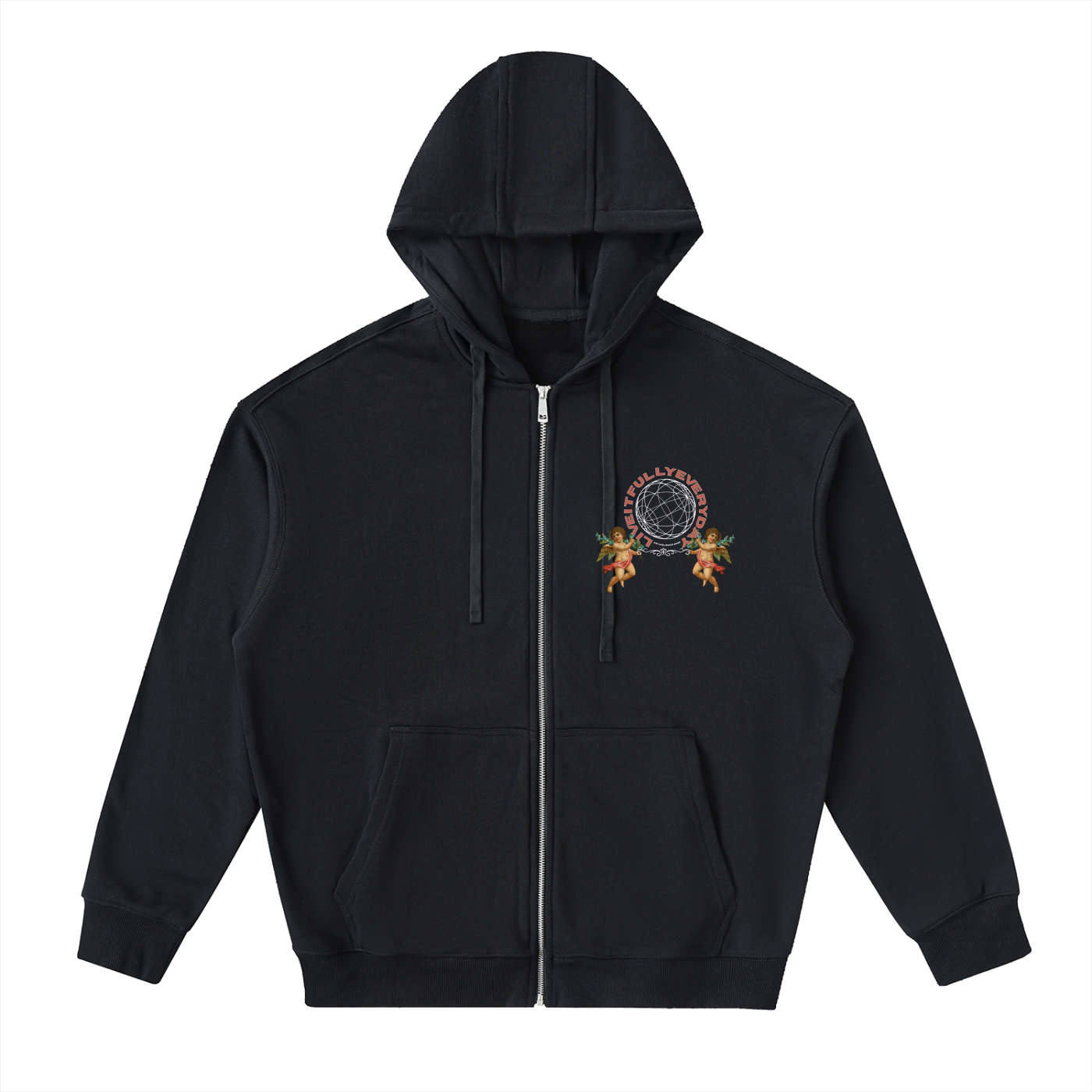 'Fountain Of LIFE' Psalm 36:9 Drop-Shoulder Zip Up Hoodie