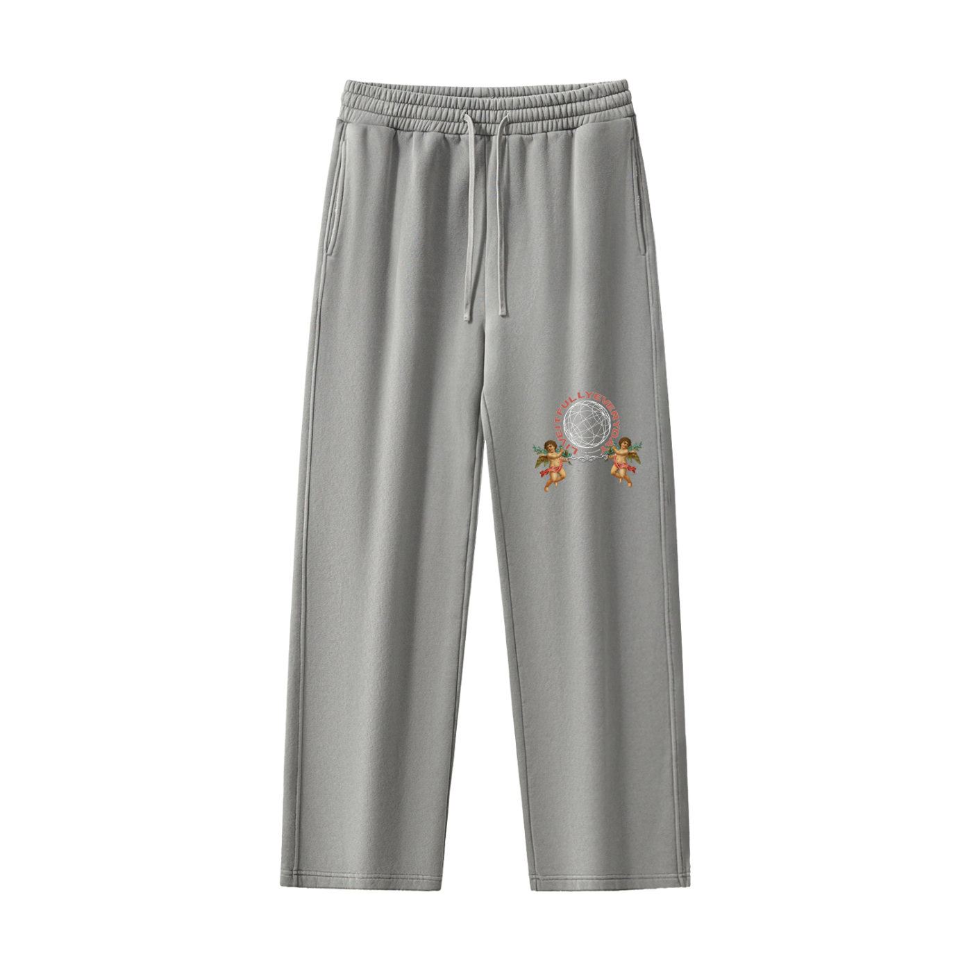 ‘Fountain Of LIFE’ Psalm 36:9 Frayed Enzyme Washed Fleece Sweatpants