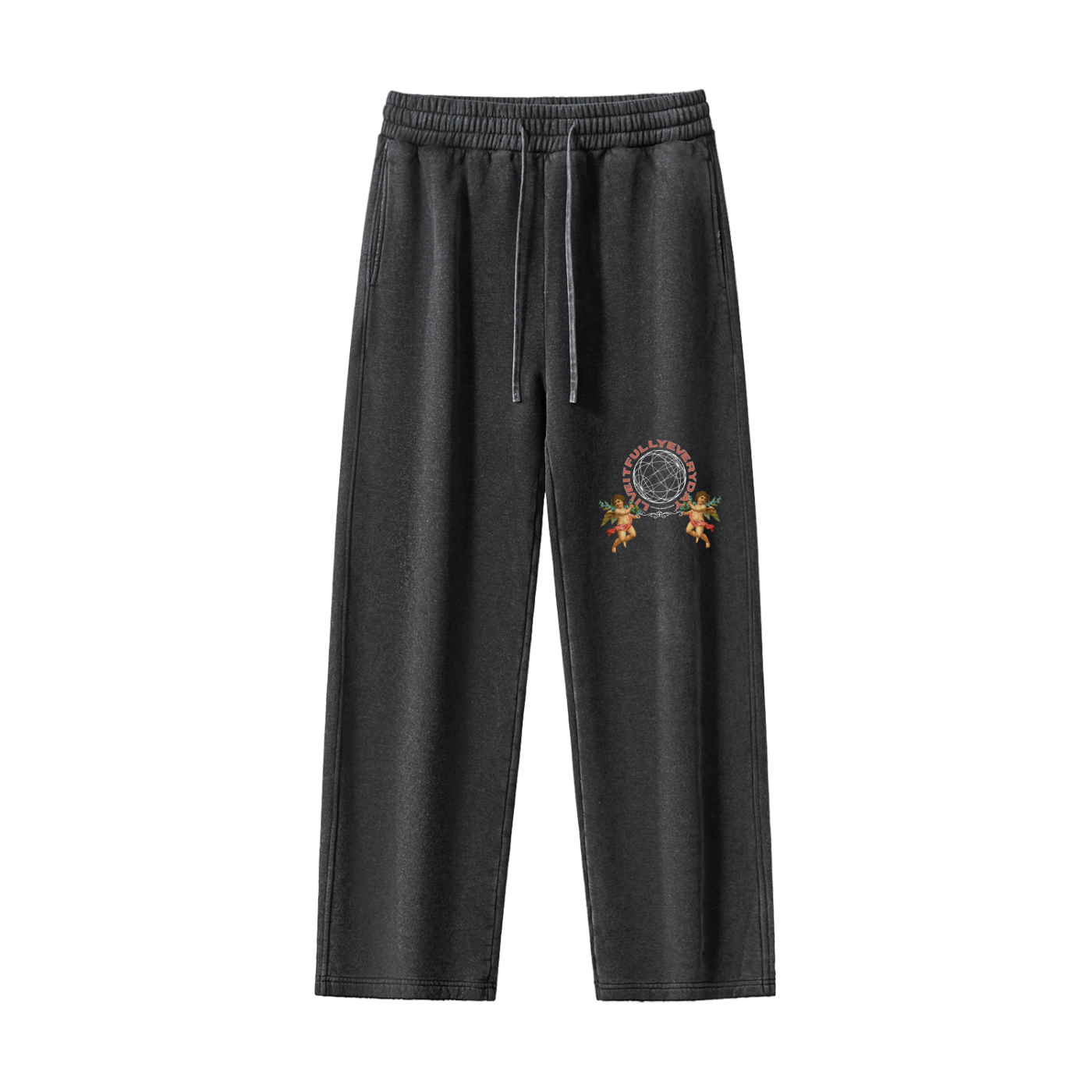 ‘Fountain Of LIFE’ Psalm 36:9 Frayed Enzyme Washed Fleece Sweatpants
