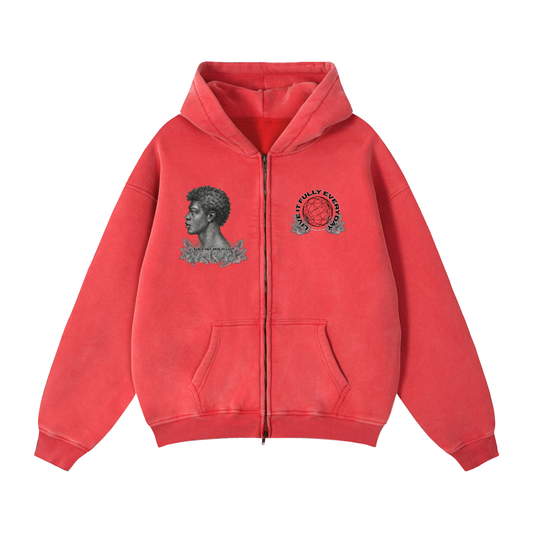 BLACK MEN HAVE NO LIMIT Zip-Through Boxy Fleece Hoodie