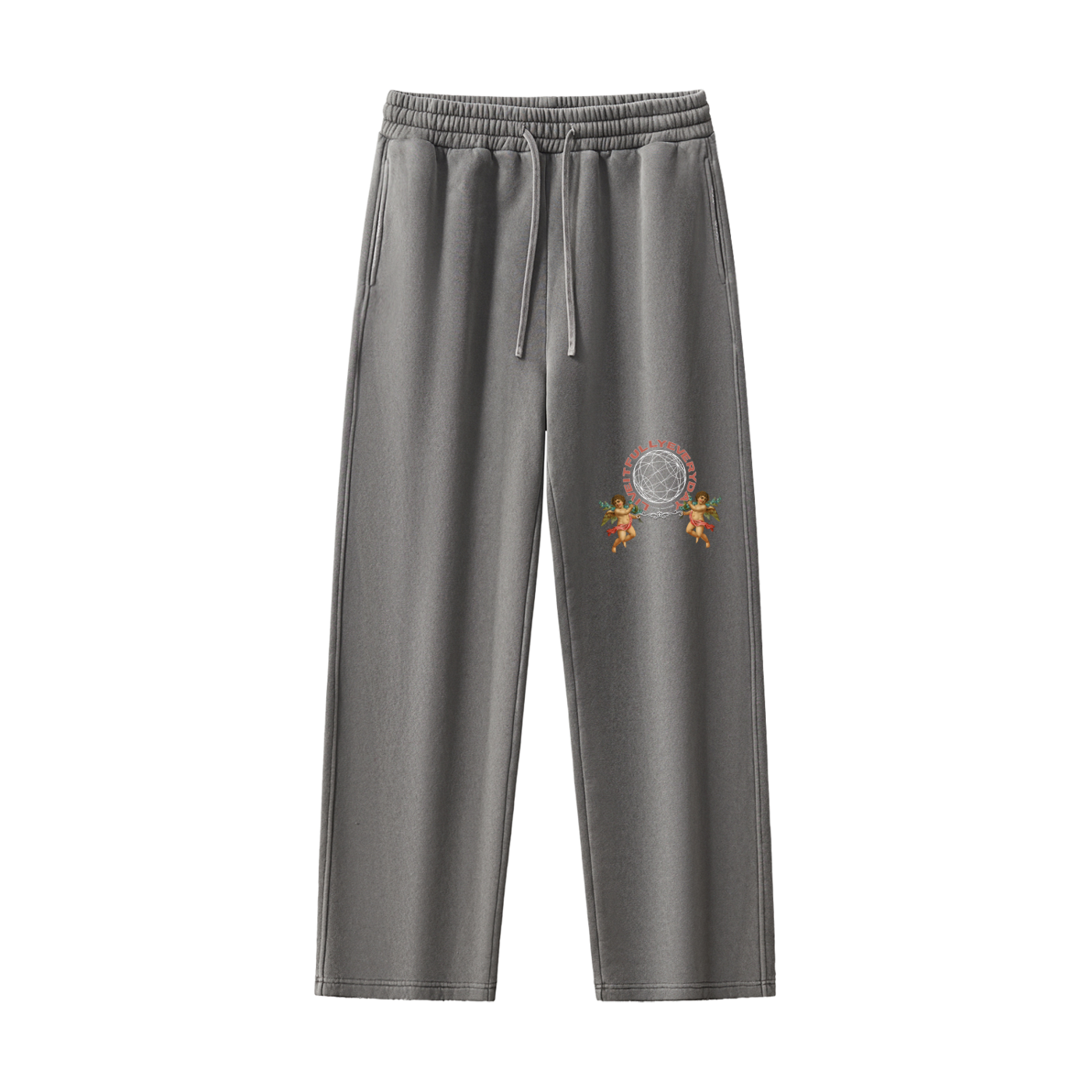 ‘Fountain Of LIFE’ Psalm 36:9 Frayed Enzyme Washed Fleece Sweatpants