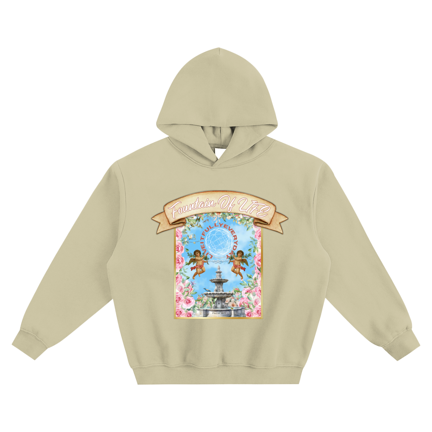 ‘Fountain Of LIFE’ Psalm 36:9 Fleeced Boxy Hoodie