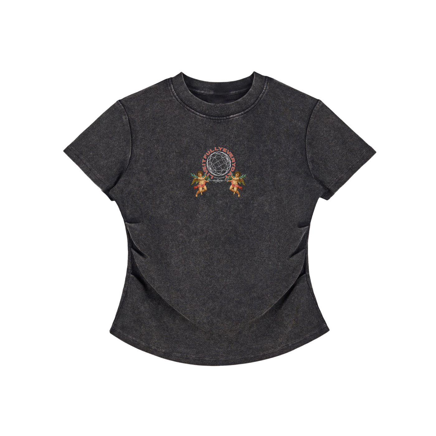 ‘Fountain Of LIFE’ Psalm 36:9 Vintage Washed Bodycon Cotton T-Shirt