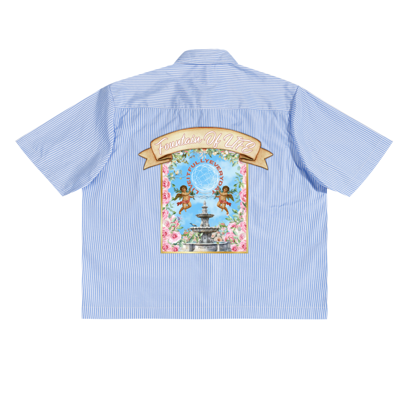 ‘Fountain Of LIFE’ Psalm 36:9 Oversized Vertical Stripe Boxy Shirt