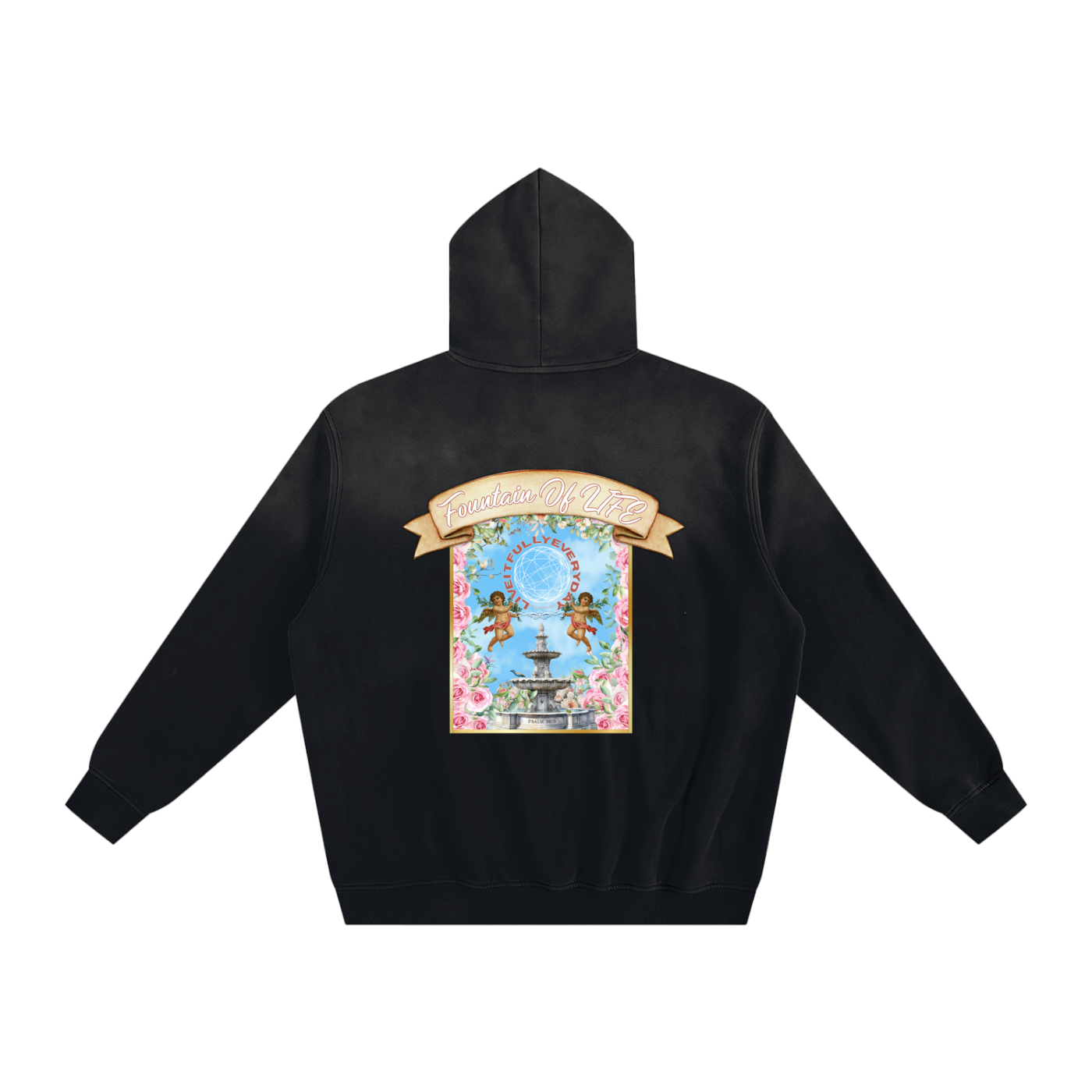 ‘Fountain Of LIFE’ Psalm 36:9 Sunfade Fleeced Hoodie