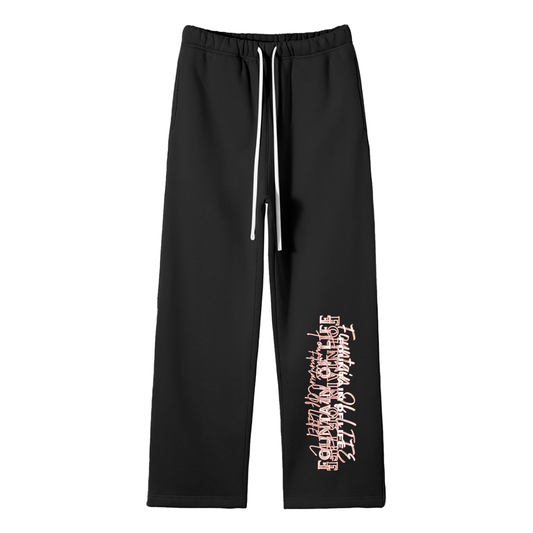 'Fountain Of LIFE' Unisex Solid Color Fleeced Straight Leg Pants