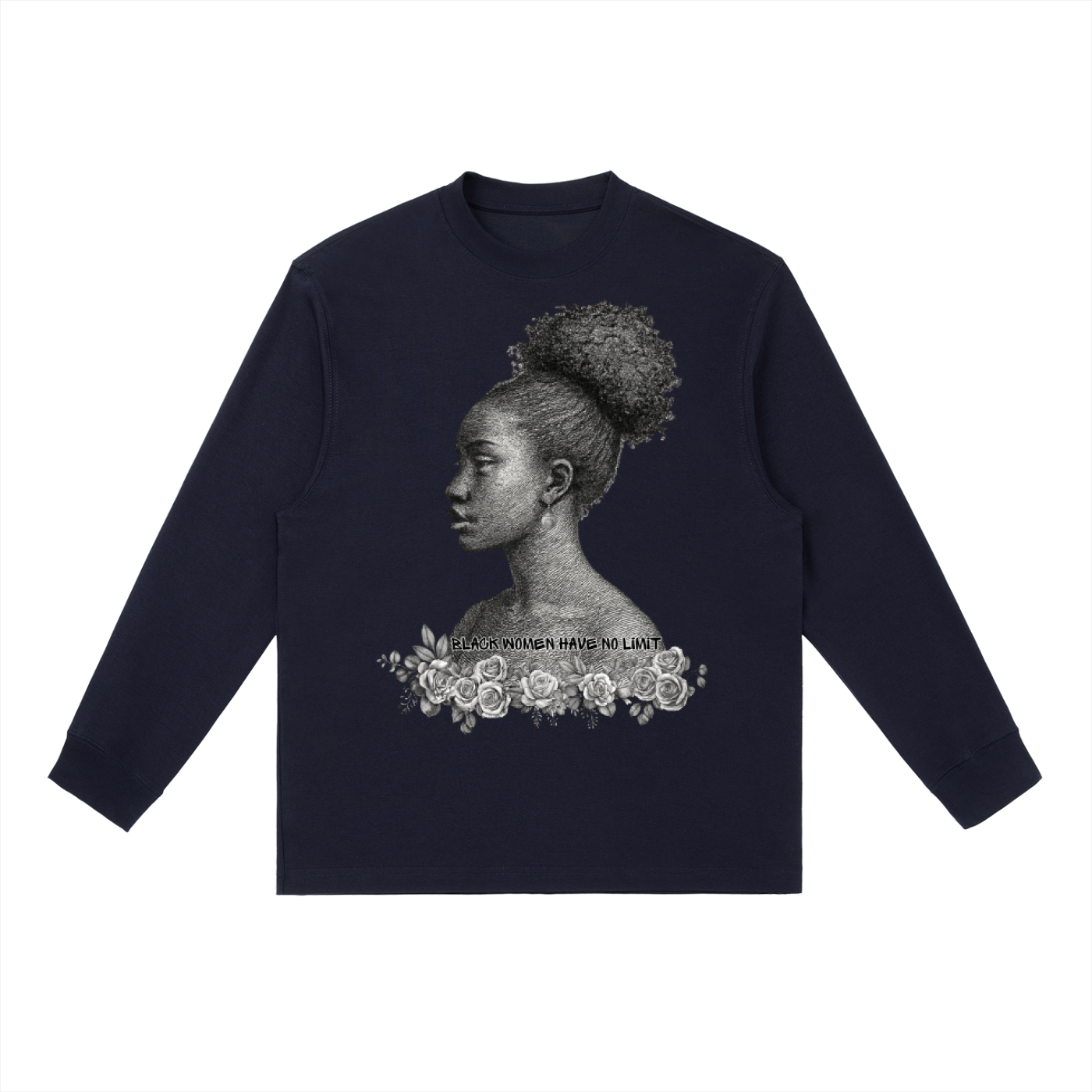 BLACK WOMEN HAVE NO LIMIT Essential Crewneck Long-Sleeve T-Shirt
