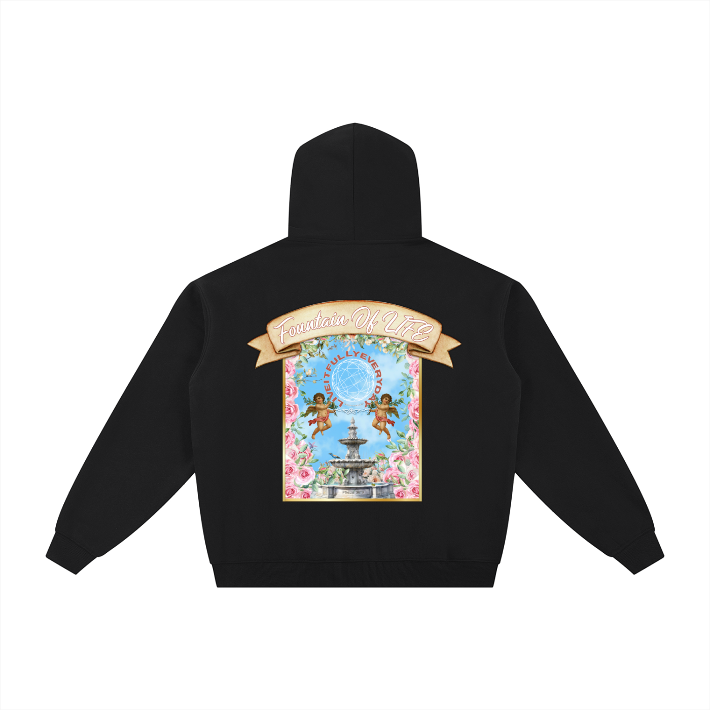‘Fountain Of LIFE’ Psalm 36:9 Essential Fleece Zip-Through Hoodie