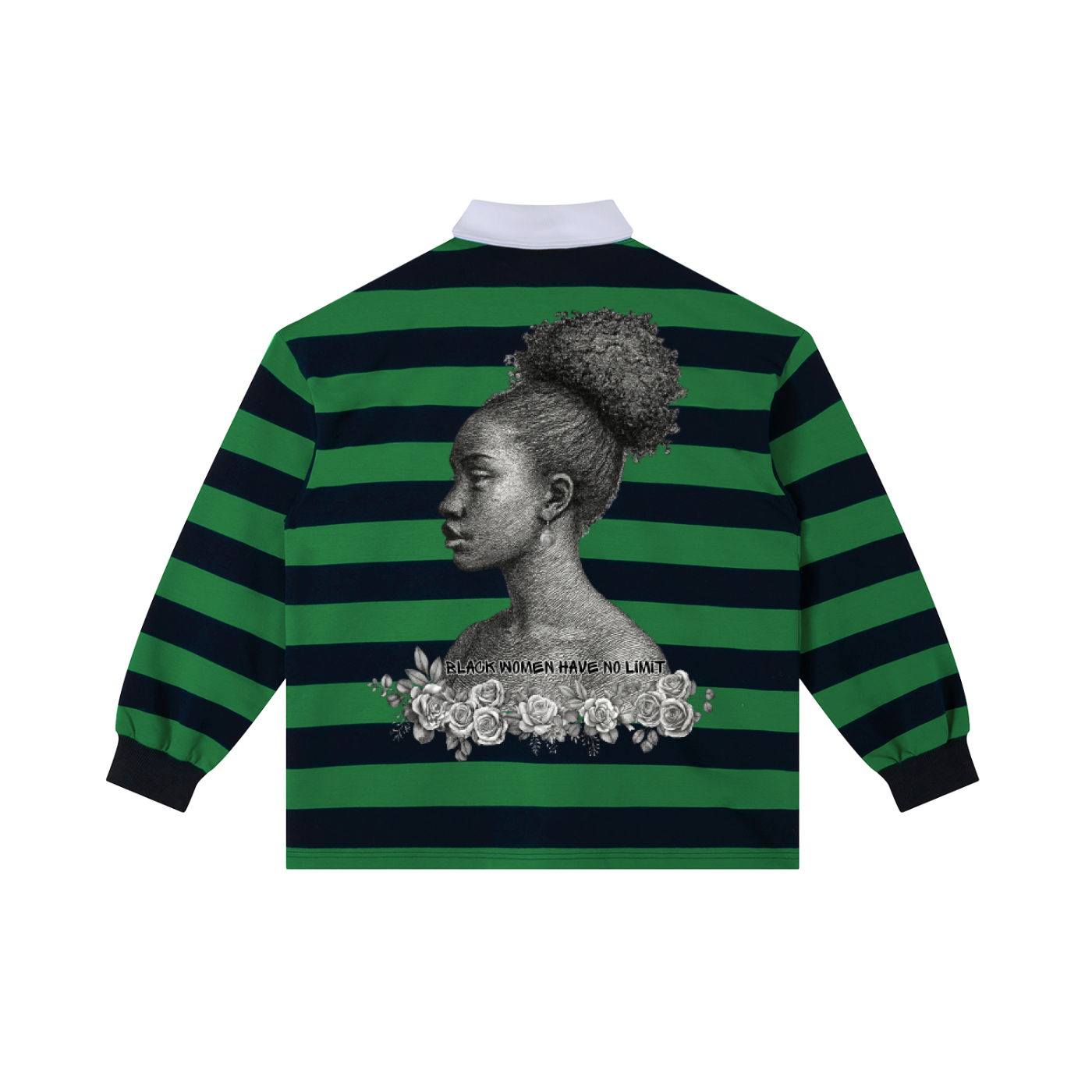 BLACK WOMEN HAVE NO LIMIT Color Block Stripe Polo Shirt