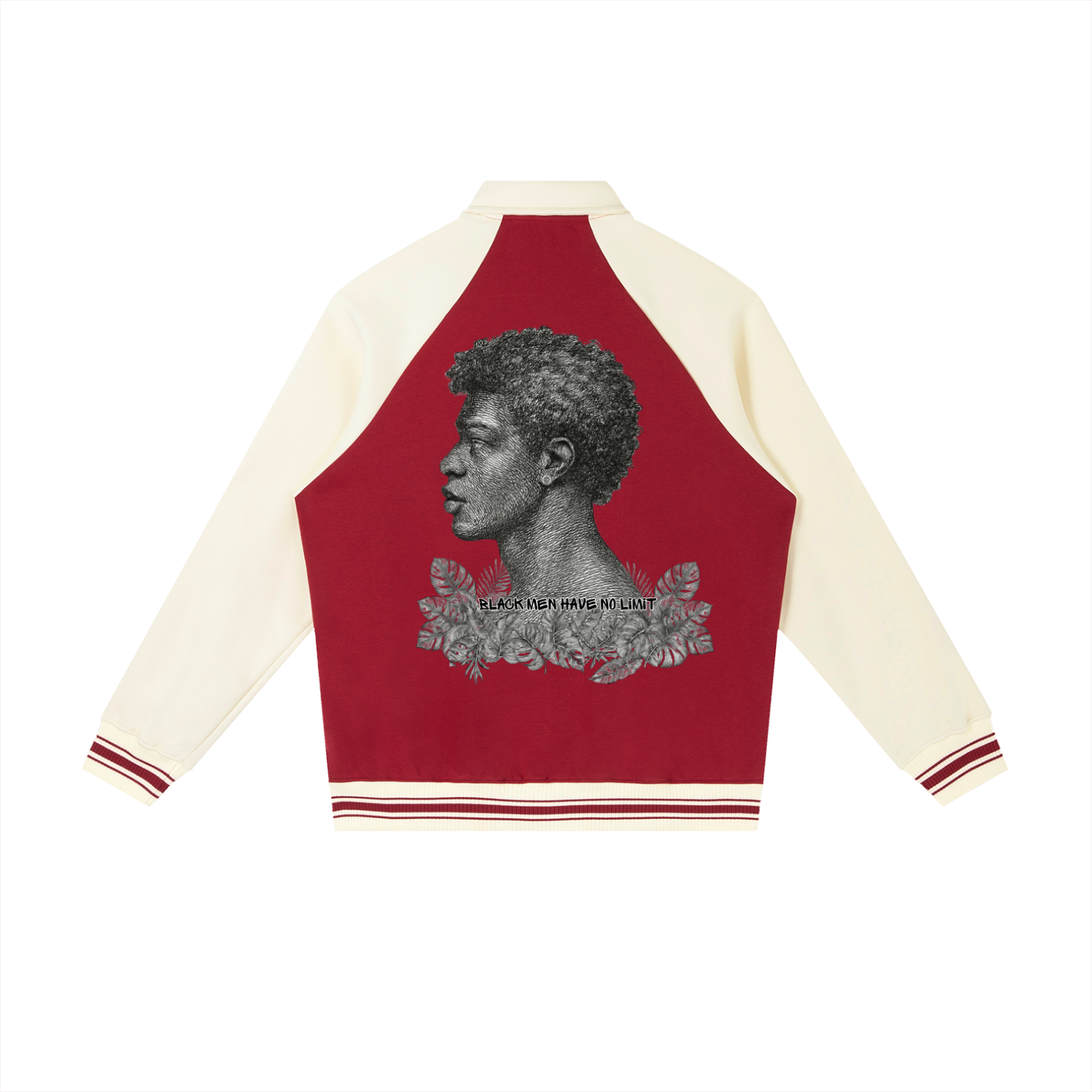 BLACK MEN HAVE NO LIMIT Contrast Raglan Sleeve Baseball Jacket