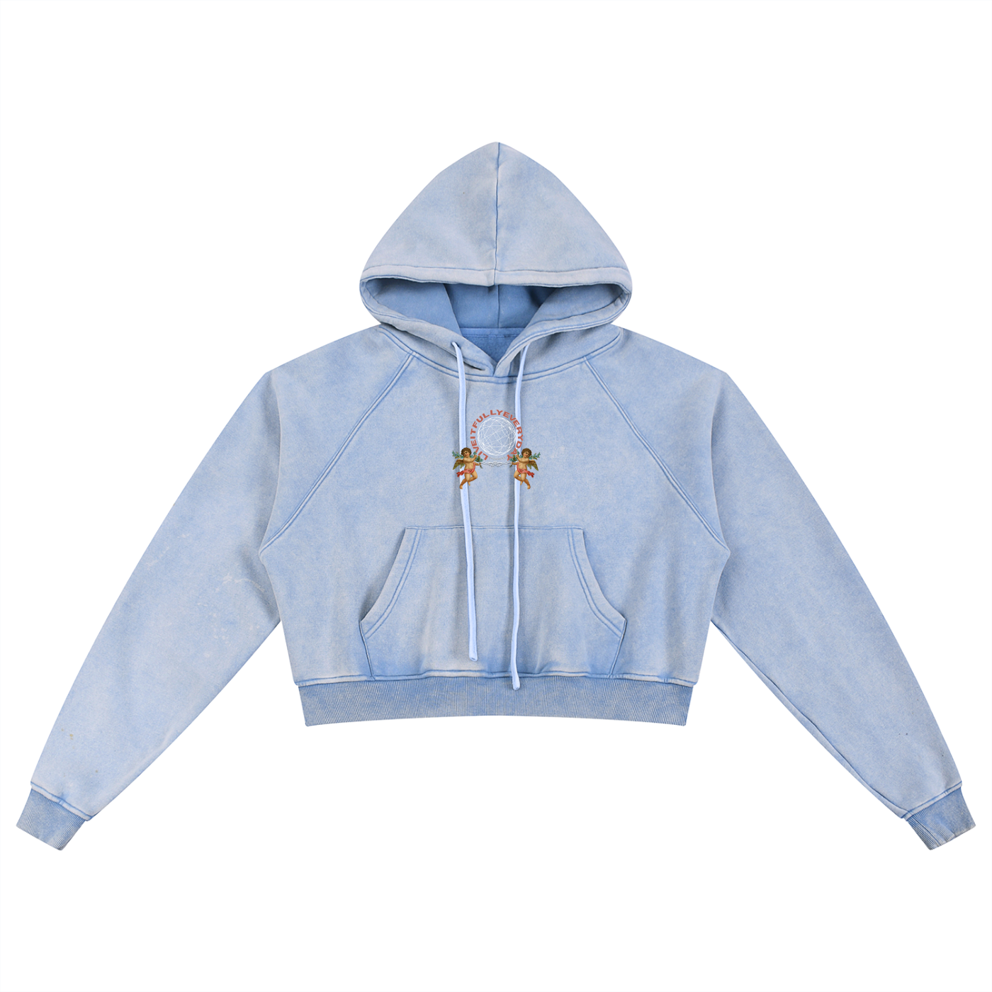 ‘Fountain Of LIFE’ Psalm 36:9 Snow Washed Cropped Hoodie
