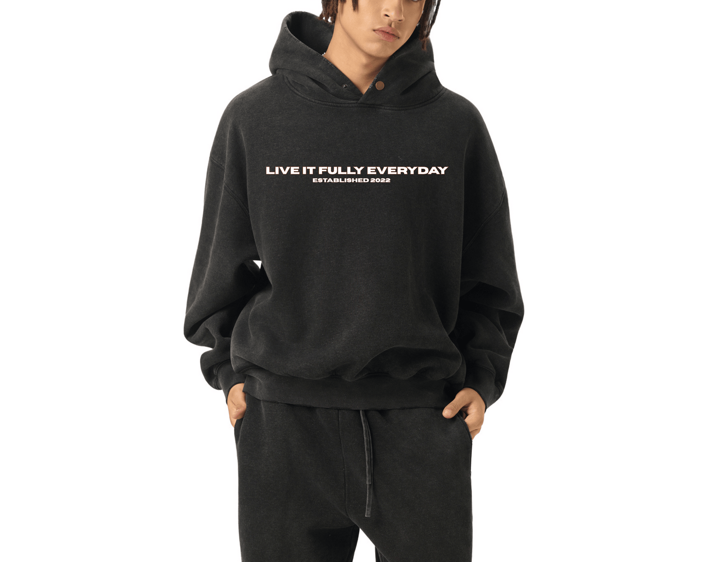 ‘Fountain Of LIFE’ Psalm 36:9 Frayed Enzyme Washed Fleece Hoodie