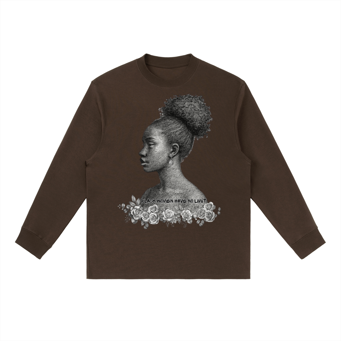 BLACK WOMEN HAVE NO LIMIT Essential Crewneck Long-Sleeve T-Shirt