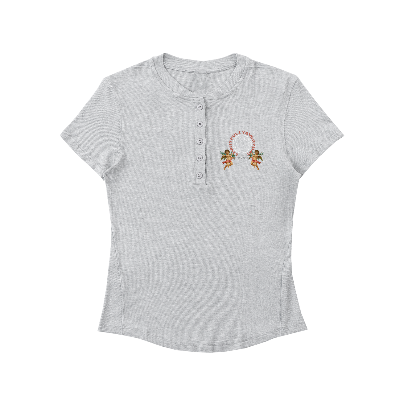 ‘Fountain Of LIFE’ Psalm 36:9 Modal Bodycon Henley Shirt