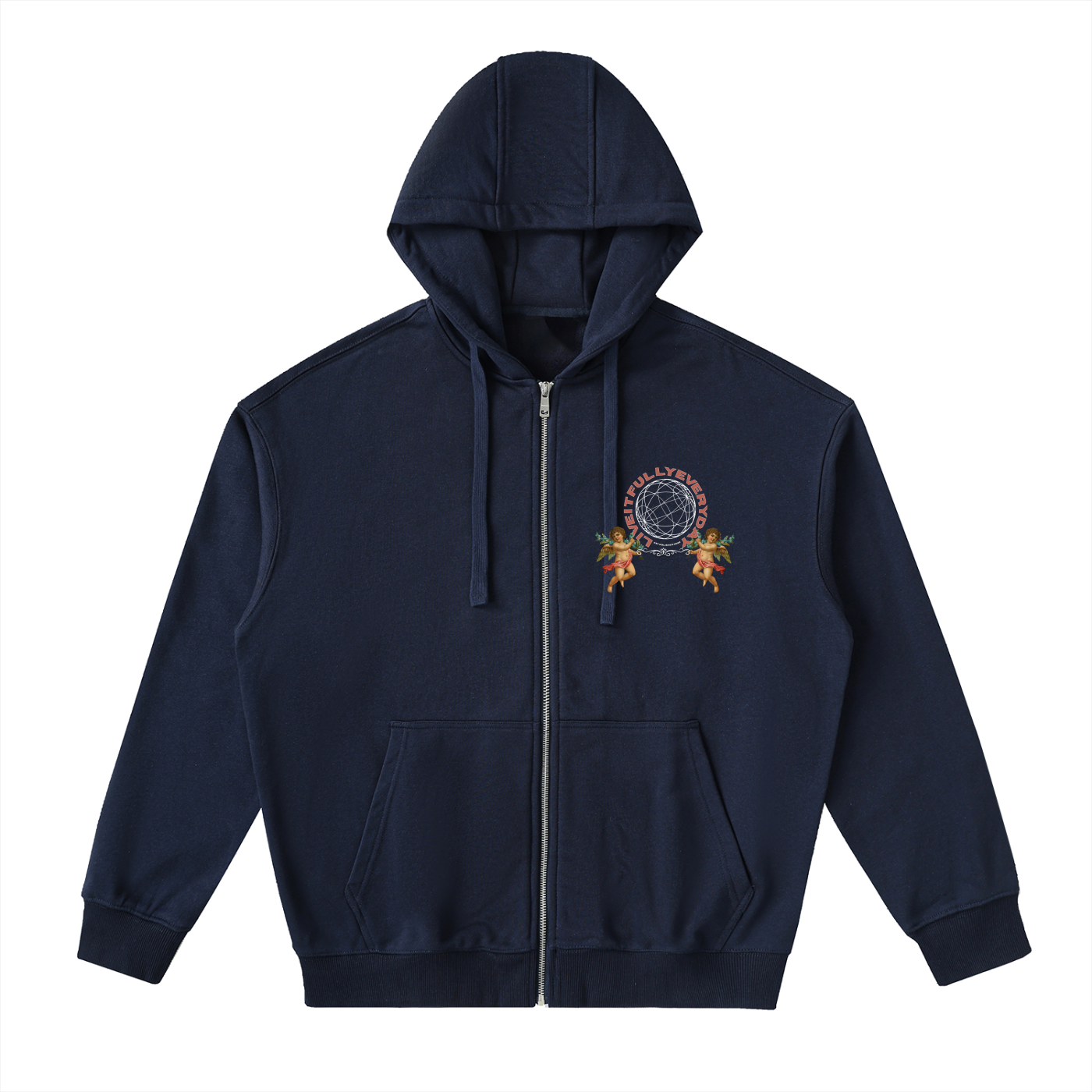 'Fountain Of LIFE' Psalm 36:9 Drop-Shoulder Zip Up Hoodie
