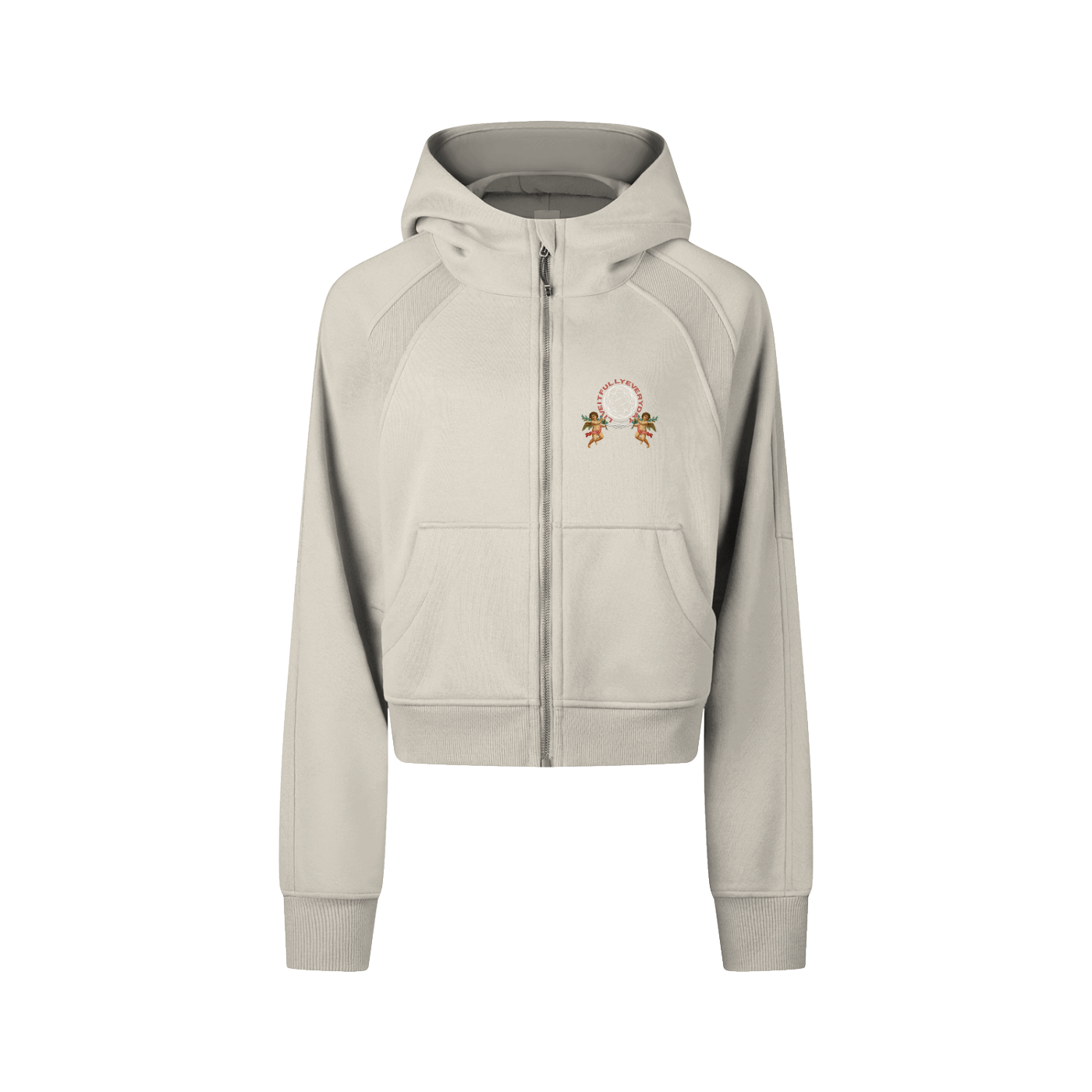 ‘Fountain Of LIFE’ Psalm 36:9 Cropped Zip-Through Hoodie