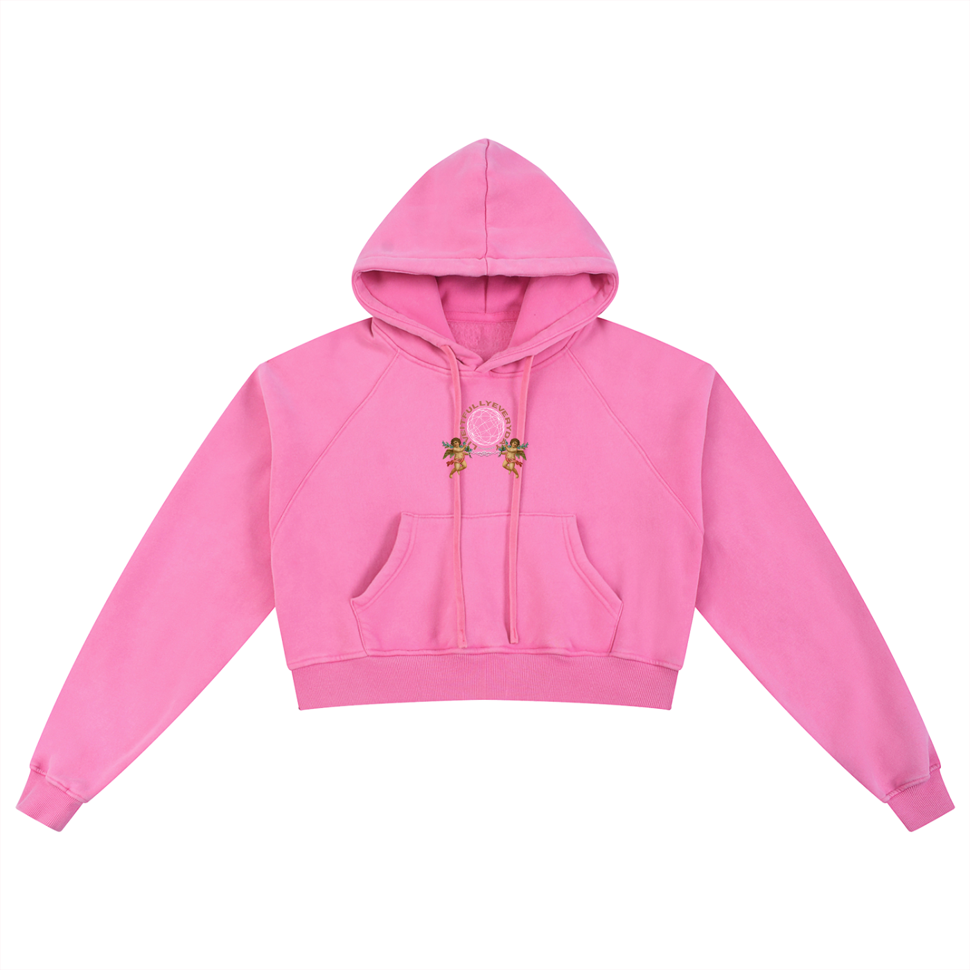 ‘Fountain Of LIFE’ Psalm 36:9 Snow Washed Cropped Hoodie