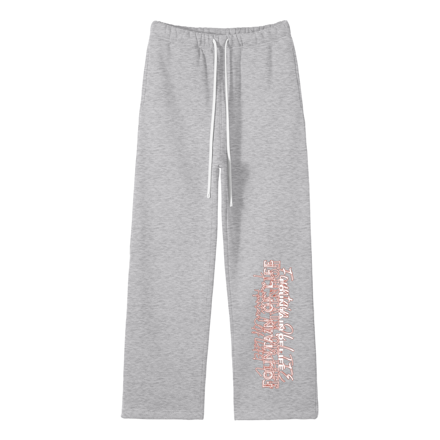 'Fountain Of LIFE' Unisex Solid Color Fleeced Straight Leg Pants