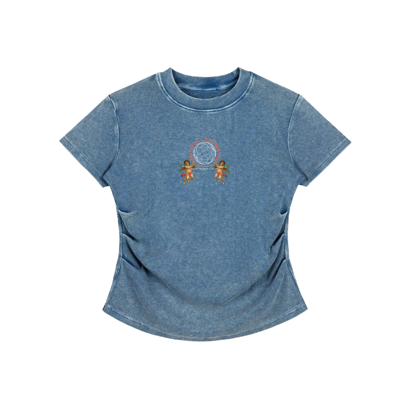 ‘Fountain Of LIFE’ Psalm 36:9 Vintage Washed Bodycon Cotton T-Shirt