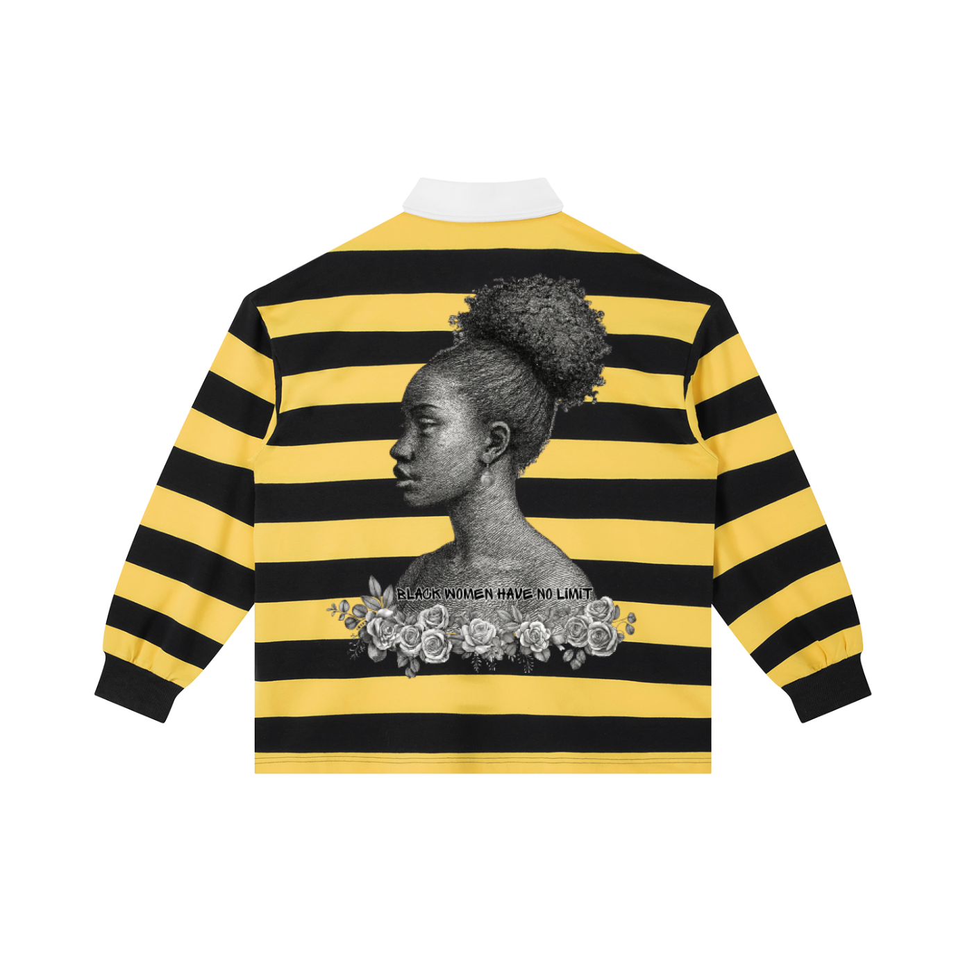 BLACK WOMEN HAVE NO LIMIT Color Block Stripe Polo Shirt