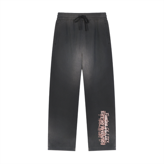 Sun Fade Raw Edge Straight-Leg Sweatpants