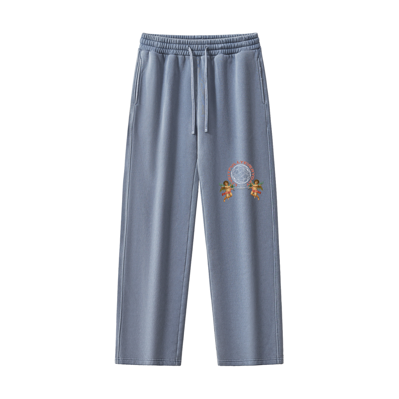‘Fountain Of LIFE’ Psalm 36:9 Frayed Enzyme Washed Fleece Sweatpants