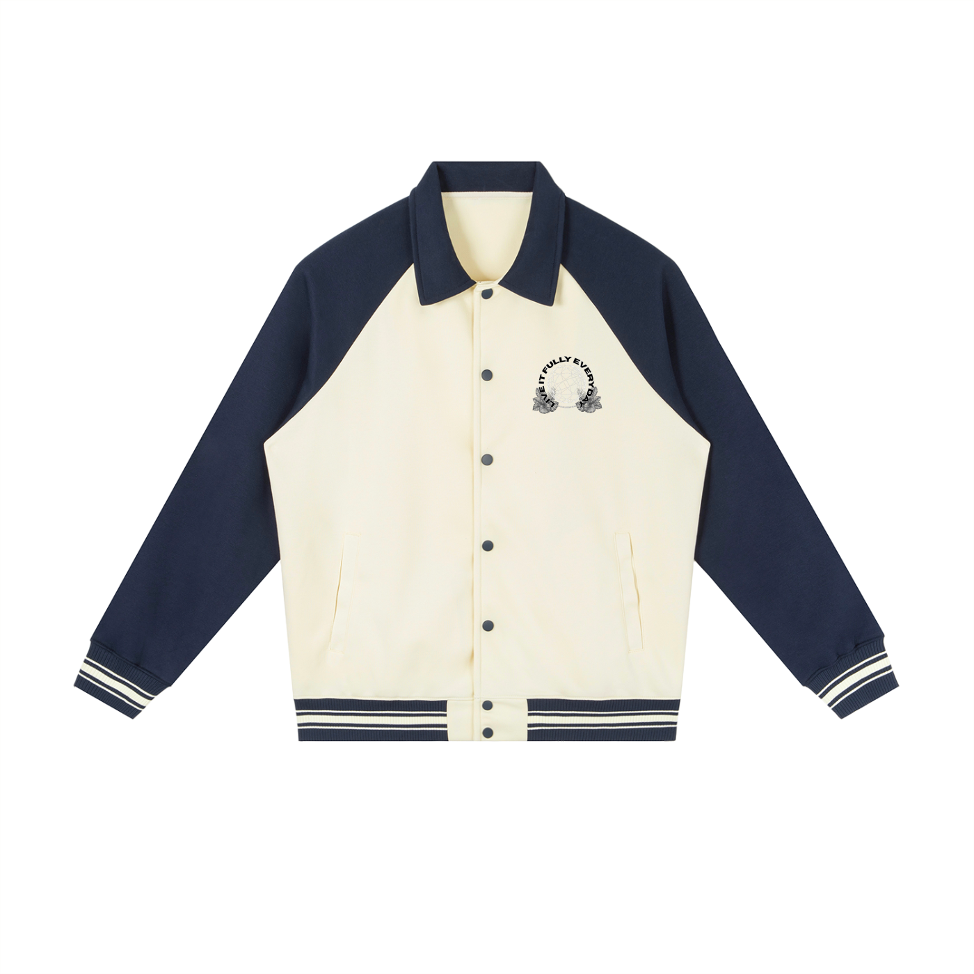 BLACK MEN HAVE NO LIMIT Contrast Raglan Sleeve Baseball Jacket