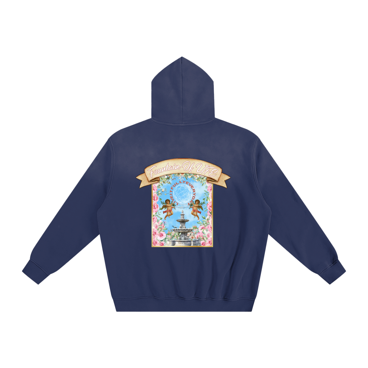 ‘Fountain Of LIFE’ Psalm 36:9 Sunfade Fleeced Hoodie