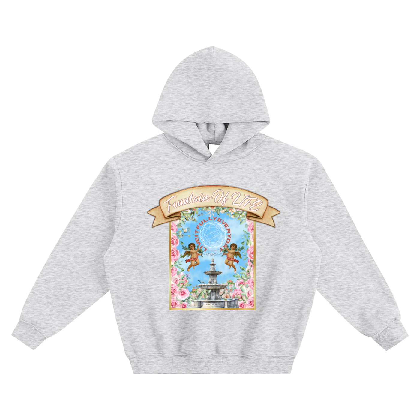 ‘Fountain Of LIFE’ Psalm 36:9 Fleeced Boxy Hoodie