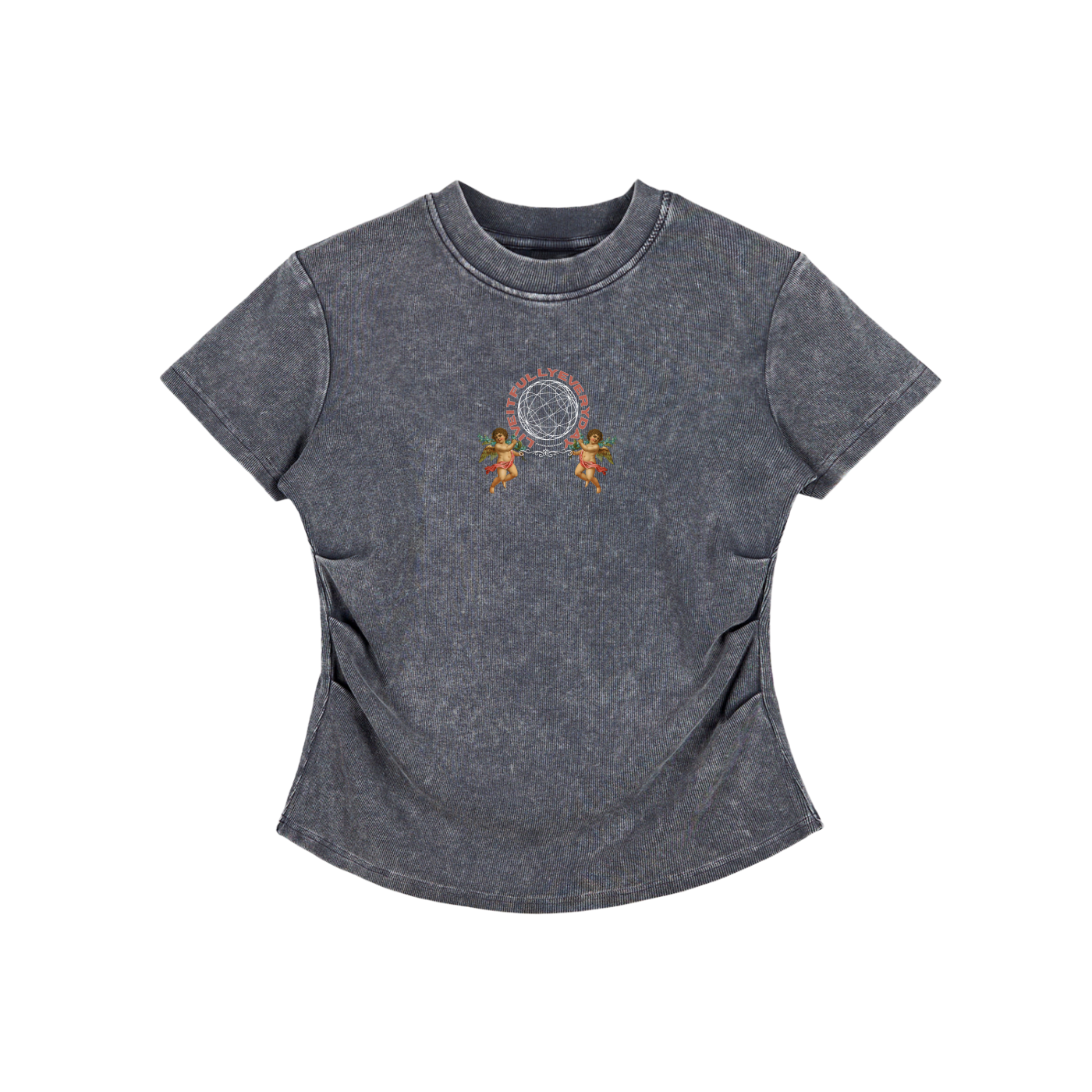 ‘Fountain Of LIFE’ Psalm 36:9 Vintage Washed Bodycon Cotton T-Shirt