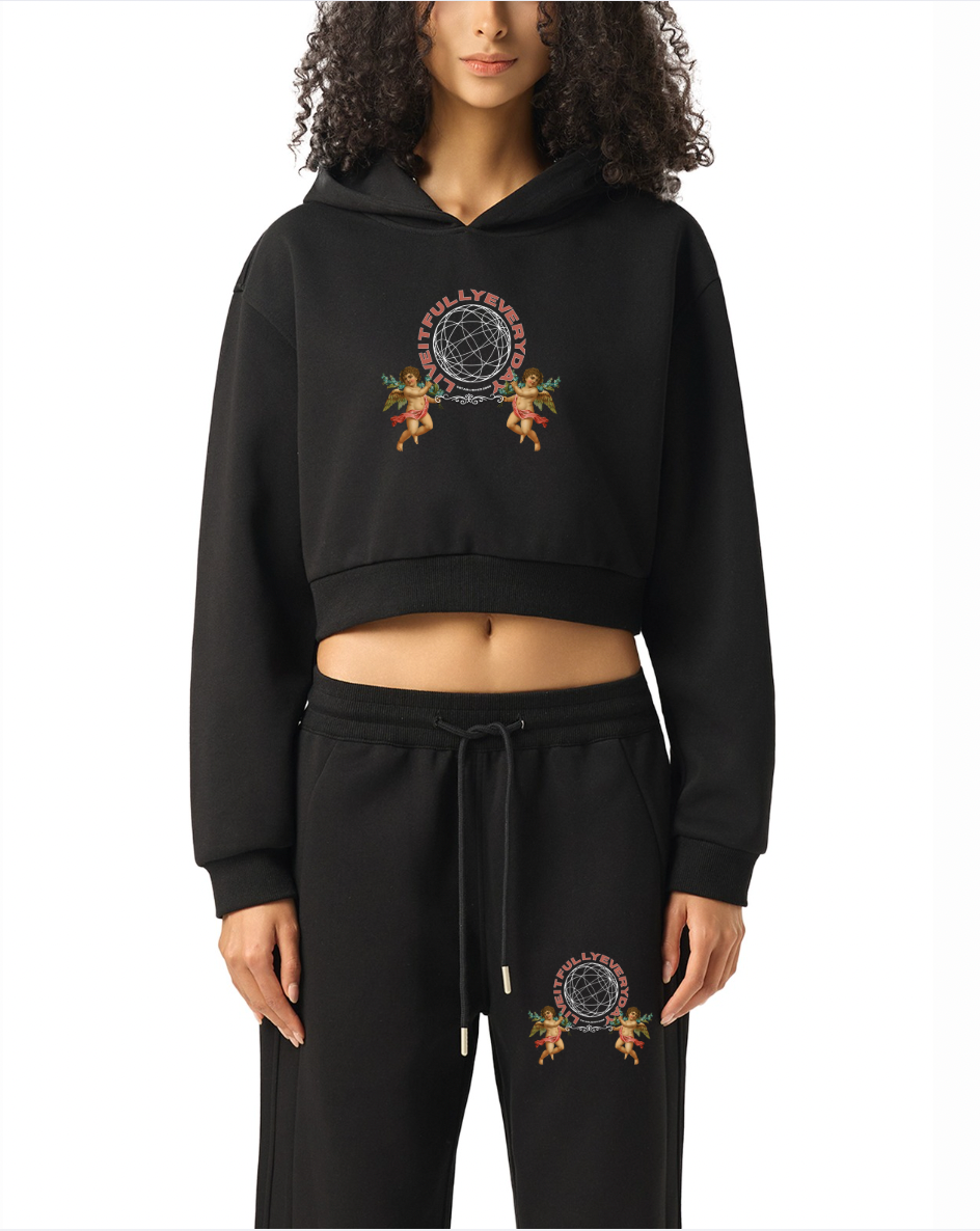 ‘Fountain Of LIFE’ Psalm 36:9 Essential Cropped Hoodie