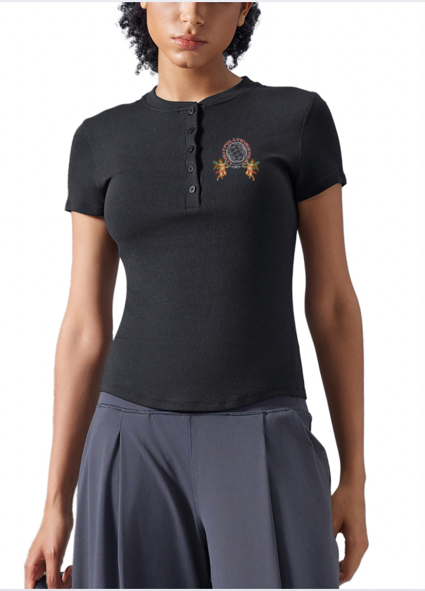 ‘Fountain Of LIFE’ Psalm 36:9 Modal Bodycon Henley Shirt