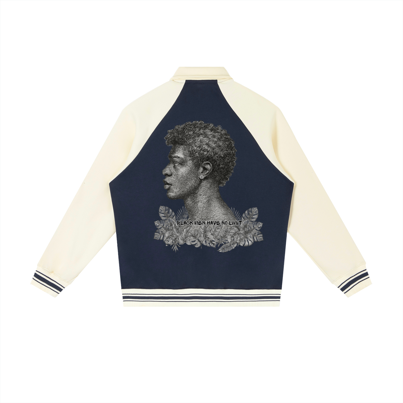 BLACK MEN HAVE NO LIMIT Contrast Raglan Sleeve Baseball Jacket