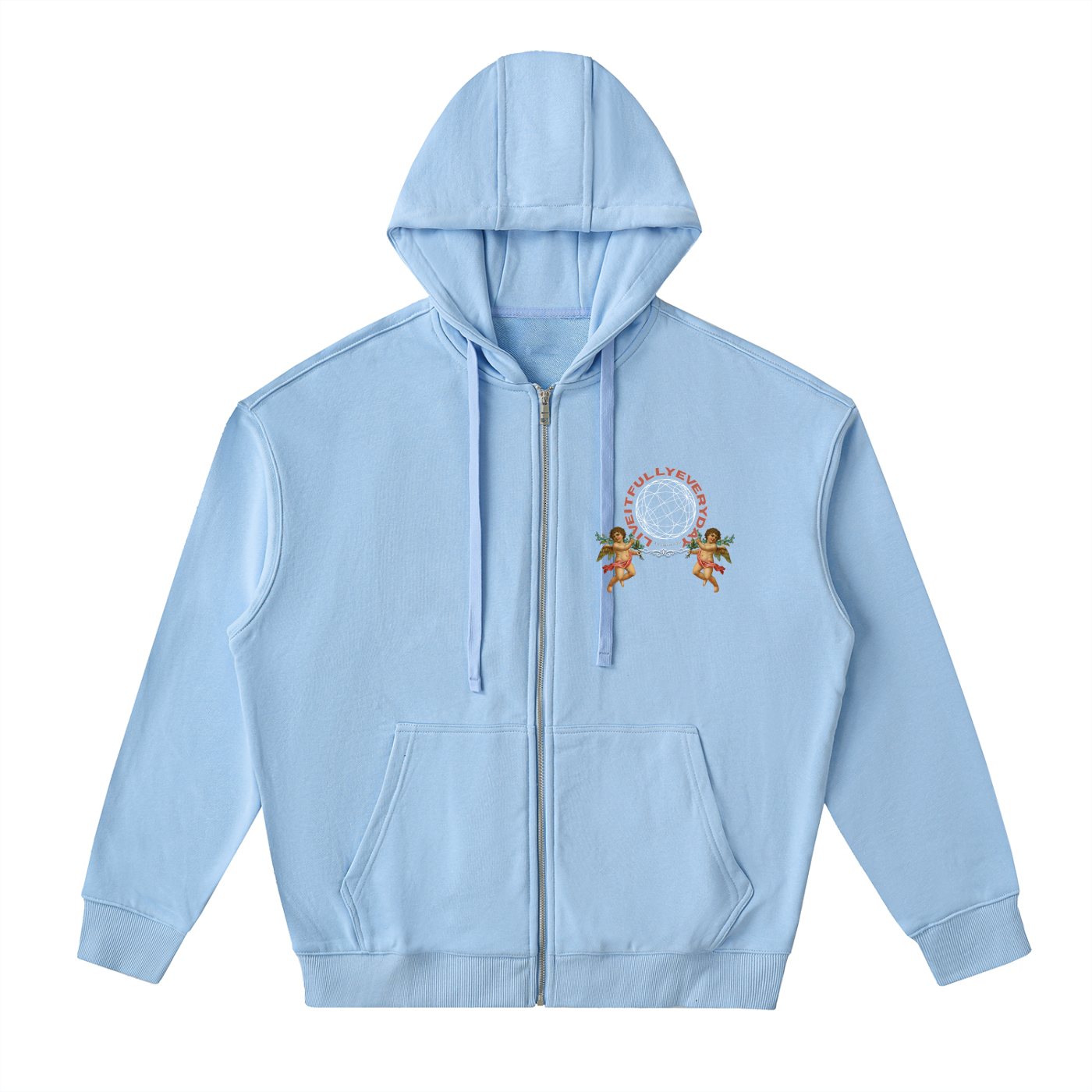 'Fountain Of LIFE' Psalm 36:9 Drop-Shoulder Zip Up Hoodie