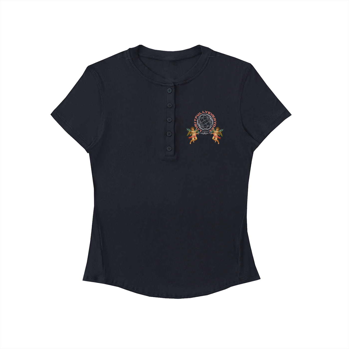 ‘Fountain Of LIFE’ Psalm 36:9 Modal Bodycon Henley Shirt