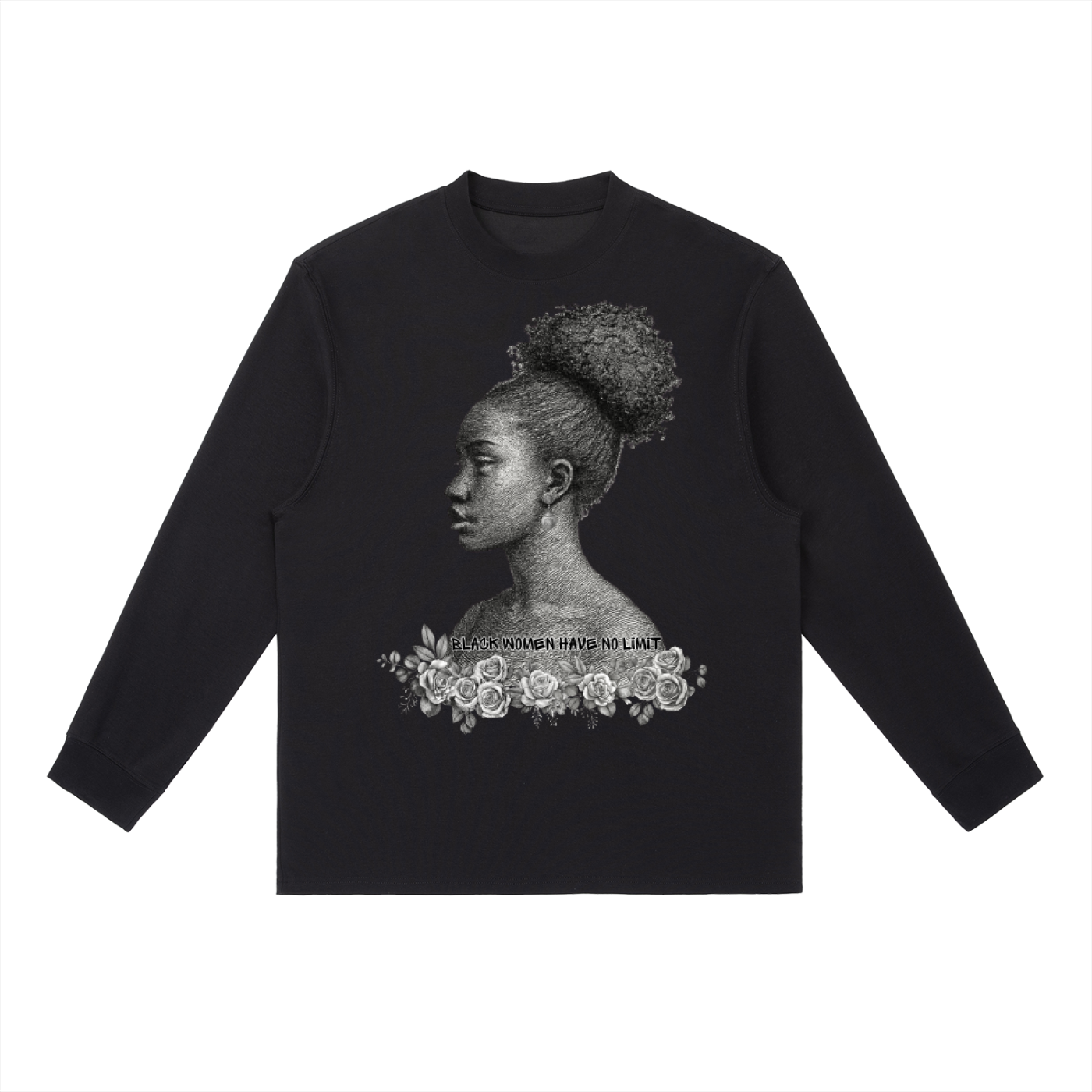 BLACK WOMEN HAVE NO LIMIT Essential Crewneck Long-Sleeve T-Shirt