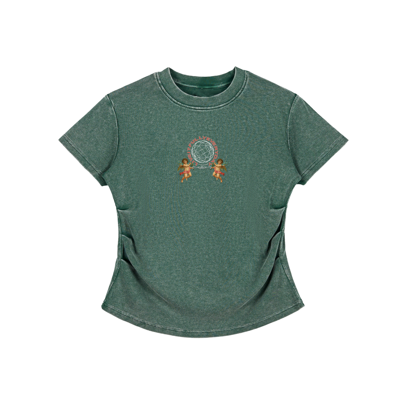 ‘Fountain Of LIFE’ Psalm 36:9 Vintage Washed Bodycon Cotton T-Shirt