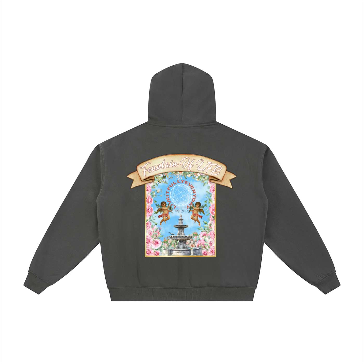 ‘Fountain Of LIFE’ Psalm 36:9 Essential Fleece Zip-Through Hoodie