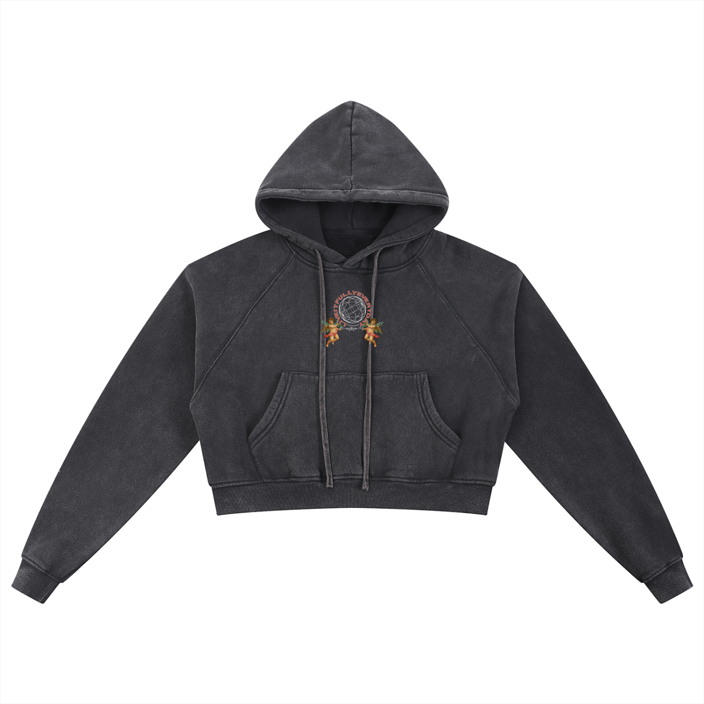 ‘Fountain Of LIFE’ Psalm 36:9 Snow Washed Cropped Hoodie