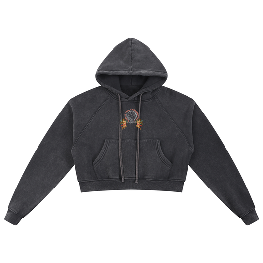 ‘Fountain Of LIFE’ Psalm 36:9 Snow Washed Cropped Hoodie