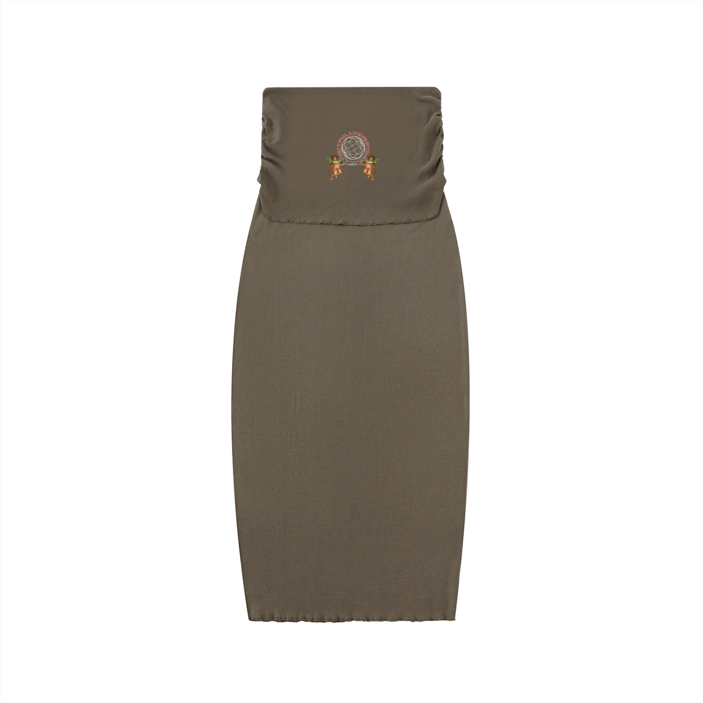 ‘Fountain Of LIFE’ Psalm 36:9 Dyed Washed Straight Hip-Hugging Slim Maxi Skirt