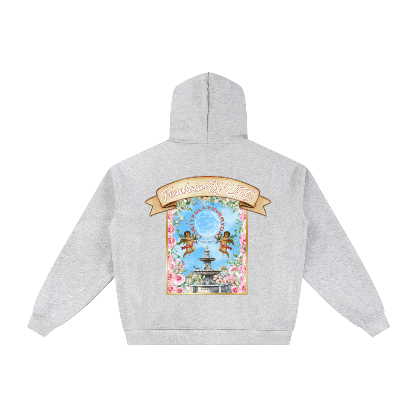 ‘Fountain Of LIFE’ Psalm 36:9 Essential Fleece Zip-Through Hoodie