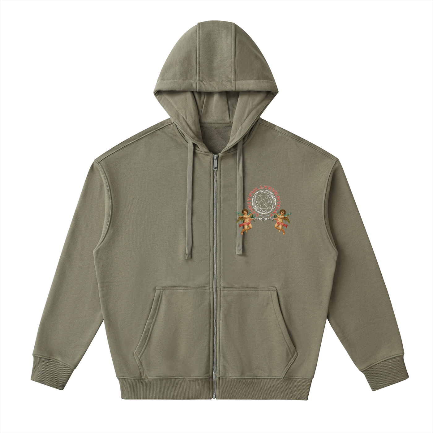 'Fountain Of LIFE' Psalm 36:9 Drop-Shoulder Zip Up Hoodie