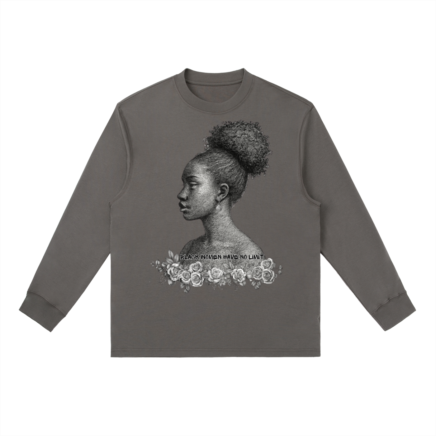 BLACK WOMEN HAVE NO LIMIT Essential Crewneck Long-Sleeve T-Shirt
