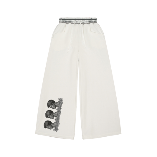 BLACK MEN HAVE NO LIMIT Striped Waist Wide Leg Pants