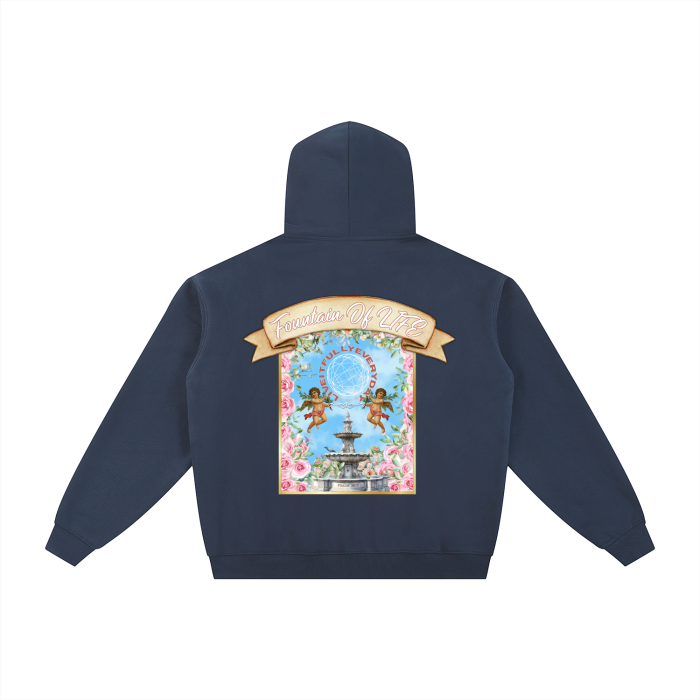 ‘Fountain Of LIFE’ Psalm 36:9 Essential Fleece Zip-Through Hoodie